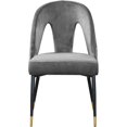 thumbnail image 3 of Meridian Furniture Akoya Velvet Dining Chair, Gray (Set of 2), 3 of 6