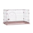 thumbnail image 2 of GROWTH TANK Cage pour Chien Cage de Transport Réutilisable Porte Plate à Installer Boîte Amovible Cage Pliante Rose m, 2 of 9