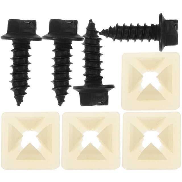 1 Set License Plate Frame Screws Clips License Plate Fasteners License Plate Mounting Accessories