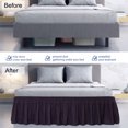 thumbnail image 3 of PiccoCasa Polyester Brushed Bed Skirt with Elastic Dust Ruffles 16" Drop, Full Dark Purple, 3 of 8