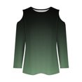 thumbnail image 5 of QIPOPIQ Hauts pour Femmes Manches 3/4 Chemises Col Rond Blouses Décontractées Amples Imprimé Dégradé T-Shirts en Liquidation, 5 of 5
