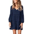 thumbnail image 2 of Ketyyh-chn99 Robes d'Été pour Femmes Robe Soleil Robes pour Femmes à Manches Longues Robe Longue Confortable Bleu Marine, TG, 2 of 5