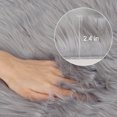 thumbnail image 4 of Unique Bargains Soft Faux Sheepskin Fur Solid Plush Area Rug Carpet Pad for Bedroom Floor Mats Rectangle, 4 of 8
