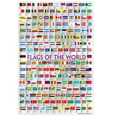 2450-1510 - Affiche Drapeaux du Monde 26.75X38.5 Pouces