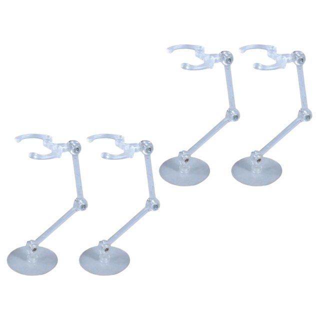 Milaget 4pcs Action Figure Stand, Transparent de Montage Action Figure Présentoir Support Base Blanc