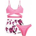thumbnail image 3 of Girls Bikini Set 8-14, Tween Two Piece Swimsuit Modest, Push Up Crop Top Bathing Suit for Hot Spring, Pool, Vacation, 3 of 5