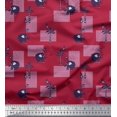 thumbnail image 1 of Soimoi Poly Crepe Fabric Bird,Coconut Tree & Elephant Kids Decor Fabric Printed Yard 52 Inch Wide, 1 of 3