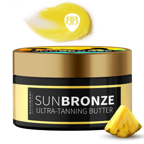 BANGBERRY Original Sun Bronze Ultra Tanning Butter - Pineapple Swirl, Use in the sun outdoor or tanning bed Better than tanning oil Tan faster with p