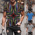thumbnail image 1 of T-Shirt à Encolure Ronde pour Homme, Haut à Impression Graphique 3D, Chemise à Manches Courtes à Motif Estival Tendance pour Hommes, Solde Hommes, 1 of 6