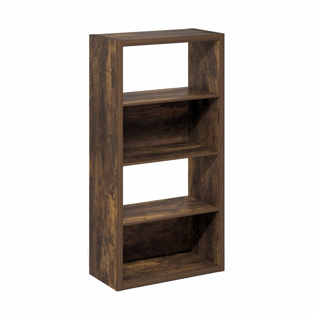 Furinno Viola Bibliothèque à 4 Niveaux à Étagères Ouvertes, Étagère à Livres, Pin Ambré