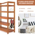 thumbnail image 4 of Costway 5-Tier Wood Shoe Rack Freestanding Large Shoe Storage Organizer Heavy-duty, 4 of 10