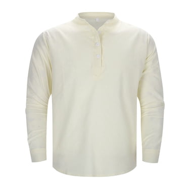 FhsagQ Men's Shirts Mens Shirts Tops Wicking Super Fit Men'S Cotton Linen Shirt Long Sleeve Hippie Casual Beach T Shirts Mens Shirts Tops Cotton Super Fit Men's Shirts Lift and Separate Beige L