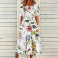 thumbnail image 1 of Robe Mode Femme Décontractée Aguichant Col Rond Imprimée Été Manches Courtes Poches Robe Robes d'Église pour Femmes 2023 Élégante en Liquidation, 1 of 5