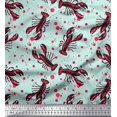 thumbnail image 1 of Soimoi Cotton Duck Fabric Dot & Lobster Ocean Print Sewing Fabric Yard 56 Inch Wide, 1 of 3