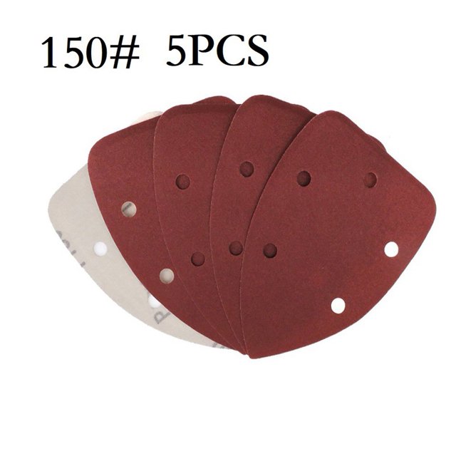 5 Pcs 140*98mm Sandpaper Triangle Hook & Loop Abrasive Sanding Disc Grit 40-1000