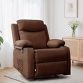 thumbnail image 1 of Lnsenfin Manual Small Recliner Chair for Small Spaces Linen Living Room,Brown, 1 of 6