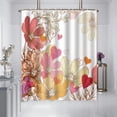 thumbnail image 4 of Rideau de Douche Imperméable Imprimé Stéréoscopique Tropical Jungle Botanique Feuille Fleur Saison Polyester Rideau de Douche avec Crochets, 4 of 6