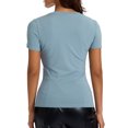 thumbnail image 3 of Gupgi T-Shirts Courts Basiques Ajustés pour Femmes Été T-Shirts de Couleur Unie, 3 of 9