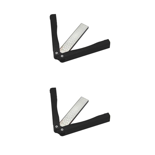 maskred 1/2/3/5 Sharpener Double Sided Portable Mini Foldable Sharpening Stone Kitchen Handheld Whetstone Household Tools Home for Hiking Black 2PCS