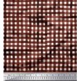 thumbnail image 1 of Soimoi Brown Heavy Satin Fabric Check Check Print Fabric by Yard 54 Inch Wide, 1 of 2