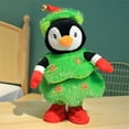 thumbnail image 4 of Riforla LED Musical Christmas Tree Penguin Stuffed Animal What You Say Light up Soft Toy Singing Dancing Talking Record Mimicking Twisting Interactive Electric plush Toys C, 4 of 7