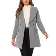 thumbnail image 1 of INSPIRE CHIC Manteau Trench Long Élégant pour Femme à Col Châle, Revers, Ceinturé, Gris, TG, 1 of 6