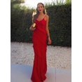 thumbnail image 2 of Black Backless V Neck Maxi Dress with Ruffles  Size  L, 2 of 5