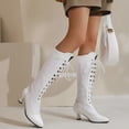 thumbnail image 4 of Cameland Large Women's Fall/Winter Lace Contrast Boots Mutual Lace High Heel Boots, 4 of 5