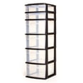 thumbnail image 2 of Homz Plastic 6 Clear Drawer Home Storage Container Tower, Black (2 Pack), 2 of 7