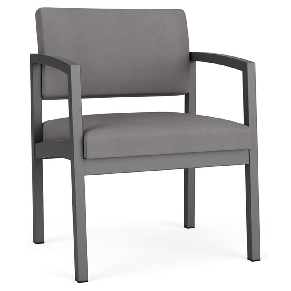 Fauteuil d'Appoint Surdimensionné en Acier Lenox pour Réception / Acier Charbon / Gris Pâle