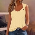 thumbnail image 1 of IROINID Hauts Promotionnels d'Été pour Femmes, Blouse Sans Manches Décontractée de Mode pour Femmes à Col en V Jaune G, 1 of 6