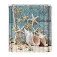 thumbnail image 3 of 71''x71" Sea Shell Shower Bathroom Curtain Waterproof Beach Curtain Decor Set with Hooks Rings, 3 of 7