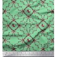 thumbnail image 1 of Soimoi Green polyester Crepe Fabric Floral Wreath Geometric Printed Fabric 1 Yard 52 Inch Wide, 1 of 5