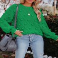 thumbnail image 2 of Pulls Tricotés pour Femmes Pulls Unis Col Rond Pull à Manches Longues, 2 of 6