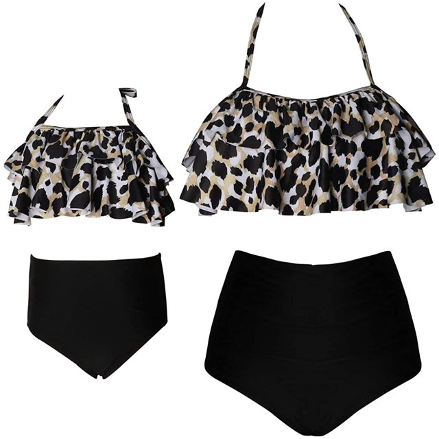 Girls Swimsuit High Waisted Two Pieces Bikini Set Swimwear Bathing Suits