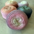 thumbnail image 2 of 300g Gradient Color Rainbow Cake Yarn Mercerized Cotton Yarn Thread Crochet Shawl Blanket DIY Hand-Woven Yarn for Knitting, 2 of 7