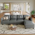 thumbnail image 1 of LLappuil Modular Sectional Sofa, 5 Seat Modular Sectional Sofa with Storage, Faux Leather Waterproof Sofa for Living Room, 1 of 9