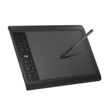 10moons 1060Plus Graphic Tablet Tablette Graphique 10*6 Pouces Zone de Dessin Résolution 5080LPI 8192 Niveaux de Pression Noir