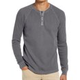 thumbnail image 1 of Innerwin Blouse Long Sleeve Mens Summer Tops Beach Solid Color Casual T Shirts Grey L, 1 of 6