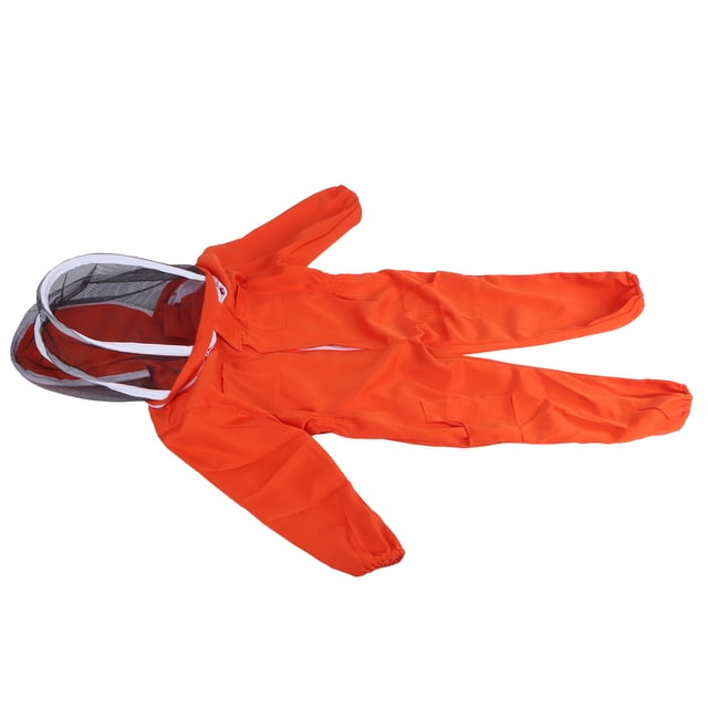 Children Beekeeping Suits, Bodysuit Zippered Ventilated Overall Protective Full Body Hooded For Apiculture Accessory Orange L
