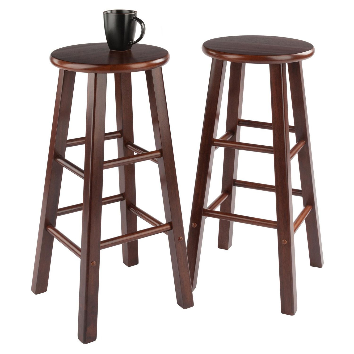 Element 2-Pc Bar Stool Set Walnut