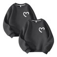 thumbnail image 1 of Chandail en Molleton de Sport 2 Pcs pour Enfants Pull Col Rond Manches Longues Couleur Unie 2-14 Ans Gris Foncé, 1 of 3