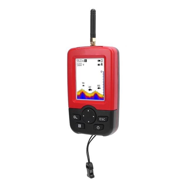 Détecteur de Poissons Sans Fil, Sonar Portable Intelligent Résistant à l'Eau avec Angle de Faisceau de 90 Degrés, Détecteur de Poissons Robuste avec Plage de Profondeur de 2 à 148 Pi pour le Camping