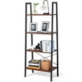 thumbnail image 1 of Gymax 4-Tier Ladder Shelf Ladder Bookcase Bookshelf Display Rack Plant Stand Wood, 1 of 8