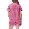 thumbnail image 3 of MIASHUI Girls Pajamas Set Flower Pattern Button-Down Sleepwear 2 Piece Nightwear,Hot Pink,8-9 Years, 3 of 4