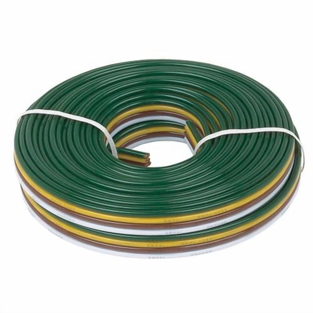 Hopkins Towing Solutions Fil Collé de Calibre 16 Enroulé en Faisceau Circulaire avec Fils de Cuivre Isolés Verts, Jaunes, Bruns et Blancs Imprimés avec Fonctions pour une identification Facile, Fixé avec Deux Attaches en Plastique Blanches, Convient aux Accessoires Électriques de Base et aux Besoins de Câblage.