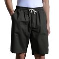 thumbnail image 1 of Birdeem Mens Solid Fashion Casual Cotton Drawstring Elastic Waist Half Shorts Pants, 1 of 12