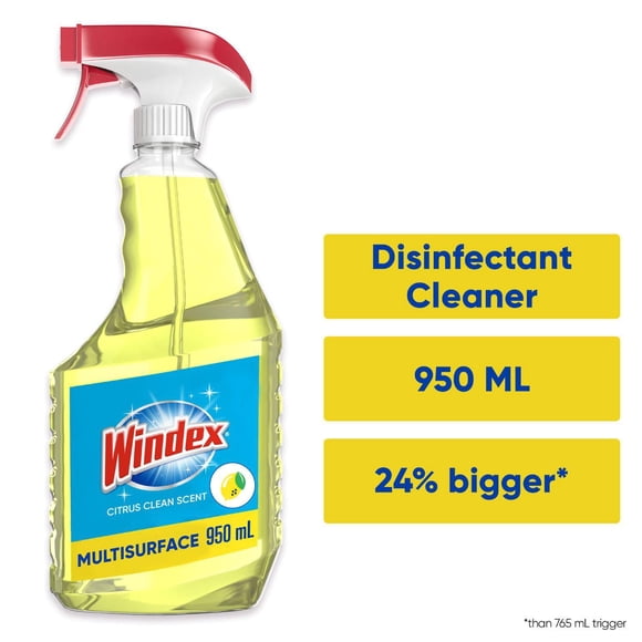 Windex® Disinfectant Cleaner, Multi-surface and Antibacterial, 950ml