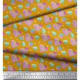 thumbnail image 3 of Soimoi Gold Georgette Viscose Fabric Star & Diamond Geometric Print Sewing Fabric Yard 42 Inch Wide, 3 of 5