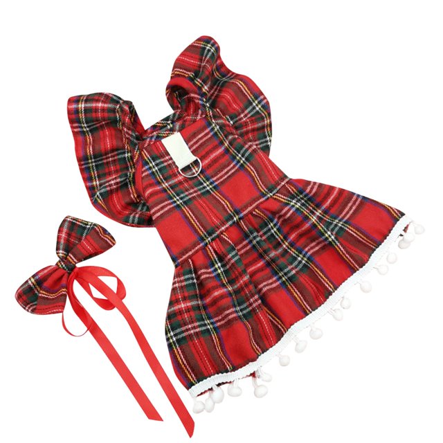 2025 Christmas Pet Dog Dress Pet Clothes For Cats Cat Dress Christmas Plaid Pet Clothes Hangers Clothing Pet Clothes Rack Small Pet Clothes Pet Clothes For Large Dogs
